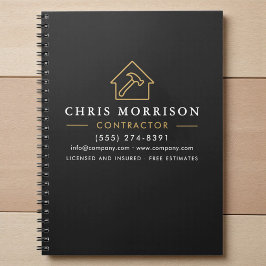 建築建設 ブラック ゴールド ノートブック