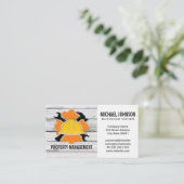 建築懸命の帽子とツール | ブルーカラー 名刺 (スタンド正面)