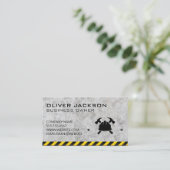 建築懸命ハットロゴ |具体的な注意 名刺 (スタンド正面)