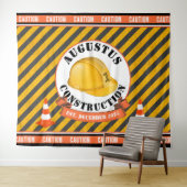 建築懸命ハット|ブラック&イエロー誕生日 タペストリー (インサイチュ(横))