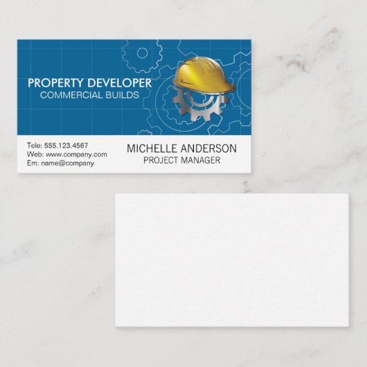 建築懸命帽子 | ギア 名刺 (正面/裏面)