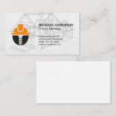 建築懸命帽子 |プロパティの青写真 名刺 (正面/裏面)