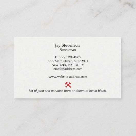 建築手利大工ウッド 名刺 (裏面)