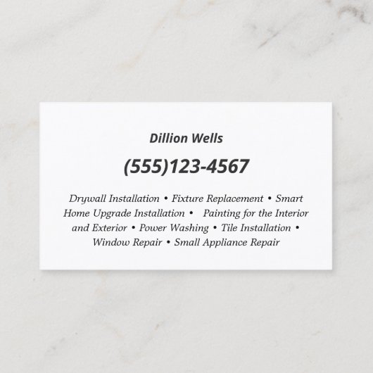 建築手利大工 名刺 (裏面)