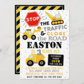 建築招待状 |ボーイ誕生日招待状 招待状 (正面/裏面)