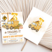 建築掘り三歳の誕生日パーティー 招待状