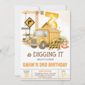 建築掘り三歳の誕生日パーティー 招待状 (正面)
