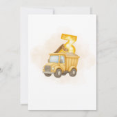 建築掘り三歳の誕生日パーティー 招待状 (裏面)