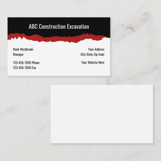 建築掘削事業 名刺 (正面/裏面)