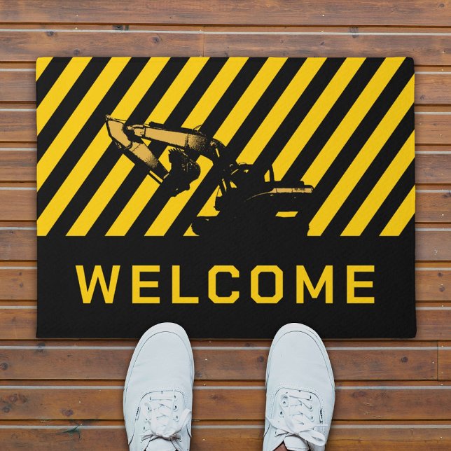 建築掘削機の重量機器の歓迎 ドアマット (クリエイターアップロード済み)