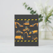 建築掘削機オペレーターボーイ幼稚園 ポストカード (スタンド正面)