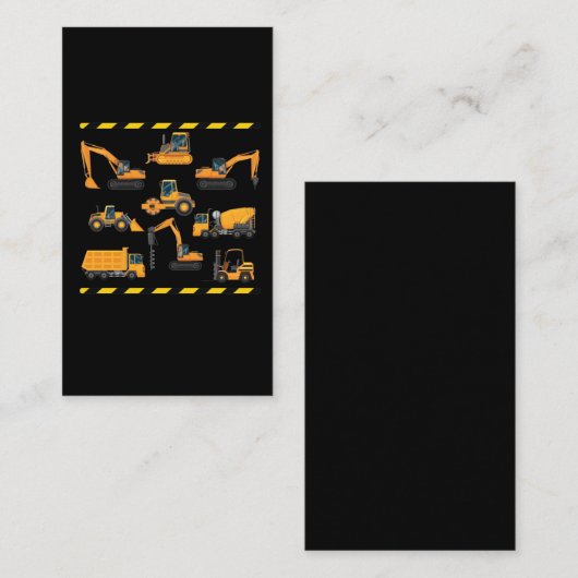 建築掘削機オペレーターボーイ幼稚園 名刺 (正面/裏面)