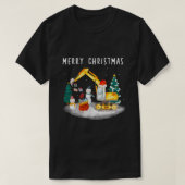建築掘削機クリスマスオーナメントおもしろいT Tシャツ (デザイン正面)
