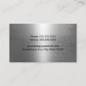 建築掘削機プラントオペレータフェイクメタル 名刺 (裏面)