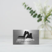 建築掘削機プラントオペレータフェイクメタル 名刺 (スタンド正面)