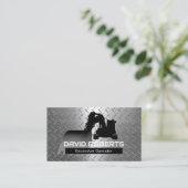 建築掘削機プラントオペレータモダンメタル 名刺 (スタンド正面)