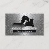 建築掘削機プラントオペレータモダンメタル 名刺 (正面)