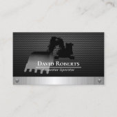 建築掘削機プラントオペレーターブラックメタル 名刺 (正面)