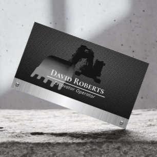 建築掘削機プラントオペレーターブラックメタル 名刺