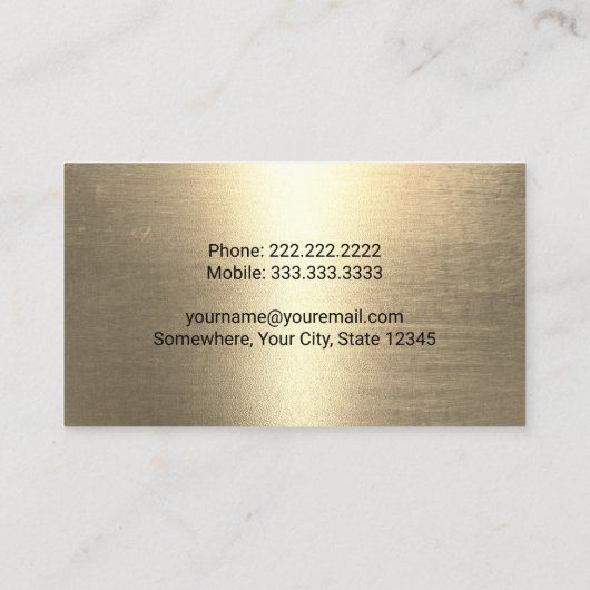 建築掘削機工場のオペレータモダン金ゴールド 名刺 (裏面)