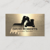 建築掘削機工場のオペレータモダン金ゴールド 名刺 (正面)