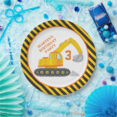 建築掘削機誕生日会紙プレート ペーパープレート (パーティー)