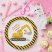 建築掘削機誕生日会紙プレート ペーパープレート (パーティー)