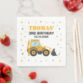 建築掘削機誕生日 スタンダードランチョンナプキン (インサイチュ)