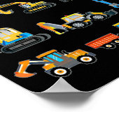 建築掘削機車両機械 ポスター (角)