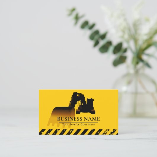 建築掘削機重機運転士 名刺 (スタンド正面)