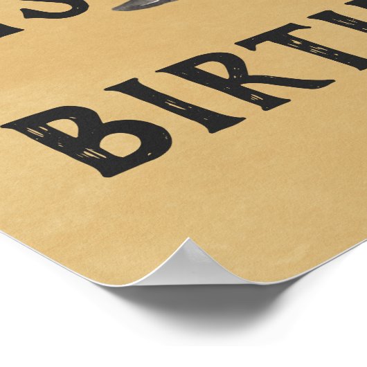 建築掘削機1st誕生日ウェルカムサイン ポスター (角)