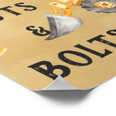 建築掘削機1st誕生日パーティー標識 ポスター (角)