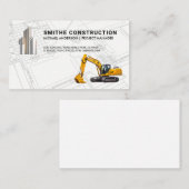 建築掘削機 | 商用建物のロゴ 名刺 (正面/裏面)