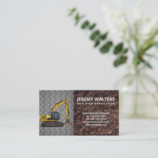 建築掘削機 | 土壌金属工業 名刺 (スタンド正面)