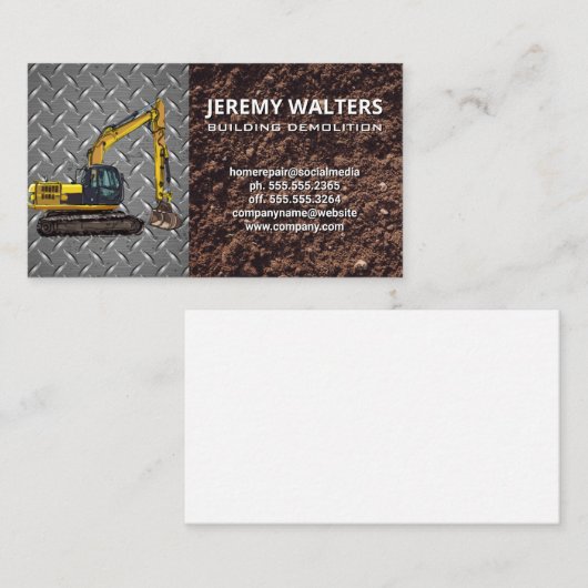 建築掘削機 | 土壌金属工業 名刺 (正面/裏面)