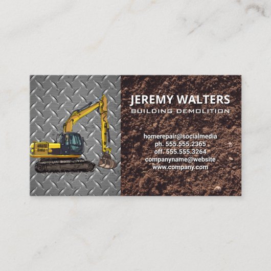 建築掘削機 | 土壌金属工業 名刺 (正面)