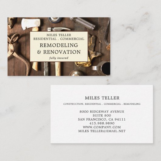 建築改造木目具 名刺 (正面/裏面)