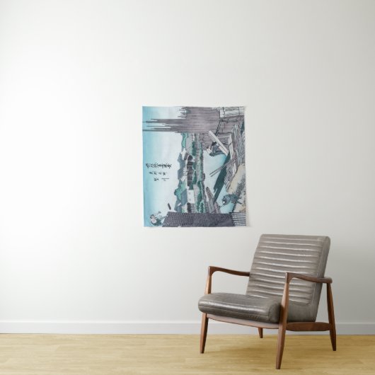 建築日本の木工浮世絵北斎著 タペストリー (インサイチュ)