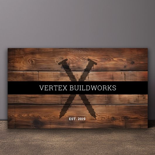 建築木製家具ねじ素朴な木材 名刺