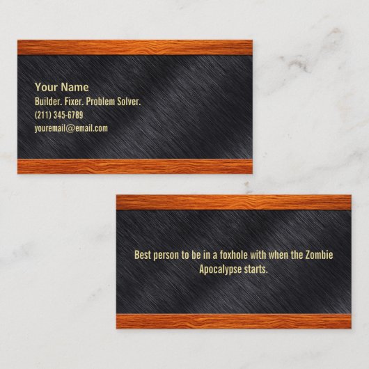 建築業者のための木製および鋼鉄名刺またはか。 名刺 (正面/裏面)