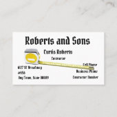 建築業者の名刺のテンプレート 名刺 (裏面)