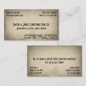 建築業者の建設業カード 名刺 (正面/裏面)