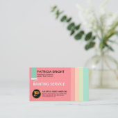 建築業者を絵を描くカラフルで甘いパステル 名刺 (スタンド正面)