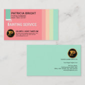 建築業者を絵を描くカラフルで甘いパステル 名刺 (正面/裏面)