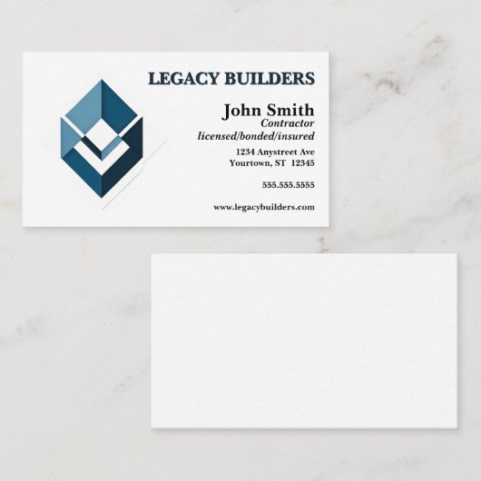 建築業者開発不動産実在代理店 名刺 (正面/裏面)