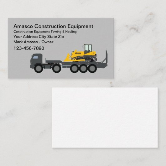 建築機器レンタル牽引 名刺 (正面/裏面)