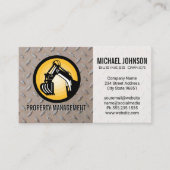 建築機械のロゴ | スチール 名刺 (正面)