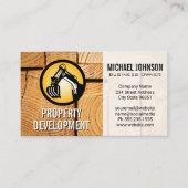 建築機械のロゴ |切り取り木板 名刺 (正面)