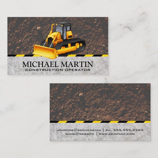 建築機械 | 掘削機 名刺 (正面/裏面)