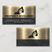 建築機械 | 金属金ゴールド 名刺 (正面/裏面)